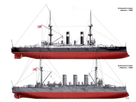 seals models smp   ijn asama imperial japanese armored cruiser