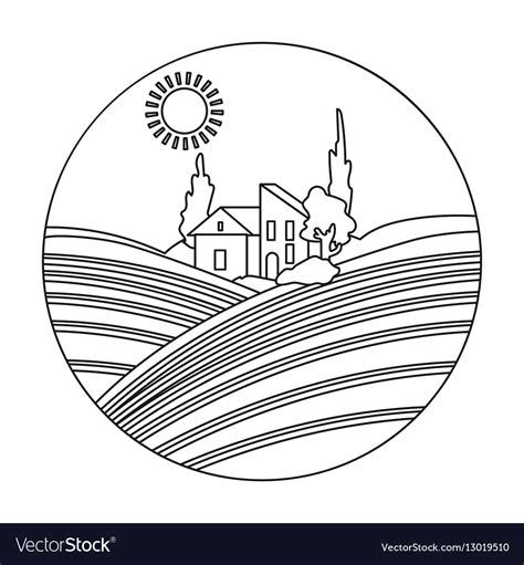 lodge  vineyards icon  outline style vector image