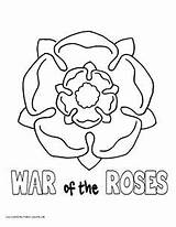 Pages Coloring Tudor Roses History Colouring War Luther Martin Wars sketch template