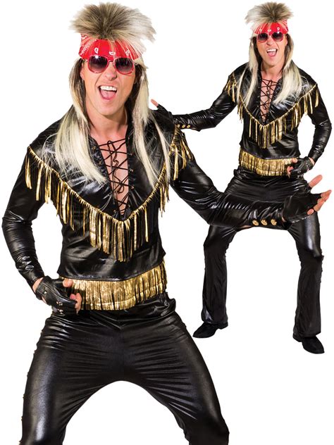 Mens Rock Star Costume Adults 80s Rocker Kiss Fancy Dress