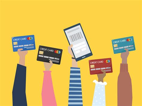 people holding credit cards illustration   vectors clipart graphics vector art