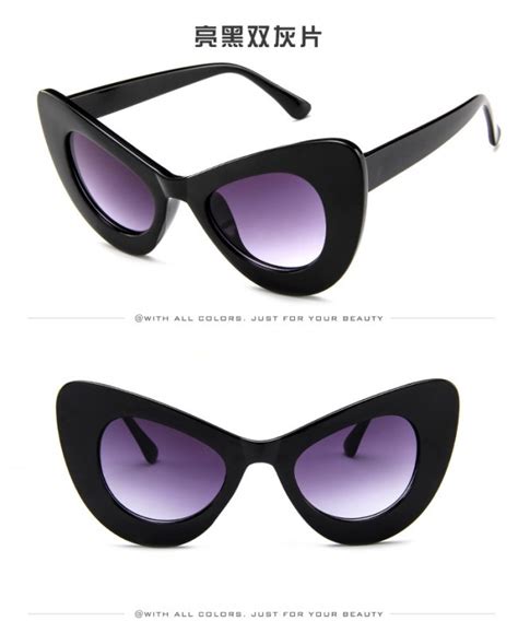 women s horn rimmed frame oversize cat eye sunglasses