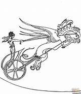Coloring Medea Chariot Pages Dragon Fairy Supercoloring Super Greek Mythology sketch template