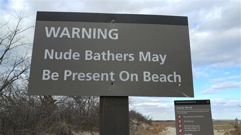 warning nude bathers may be present on beach sandy hook fort hancock