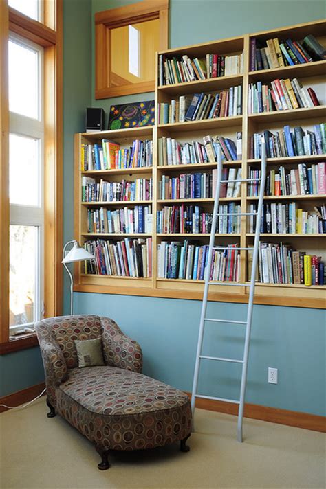 upstairs library traditional family room portland