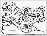 Tiger Coloring Pages Baby Cub Lsu Template Drawing Tigers Colouring Cartoon Preschool Templates Print Printable Wolf Leopard Head Auburn Snow sketch template