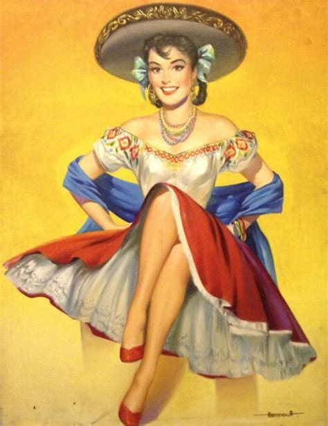 Retro Mexican Latino Pin Up Girl Art Poster Bathroom Art Prints For