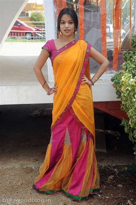 New Telugu Actress Bhavya Half Saree Photoshoot Stills