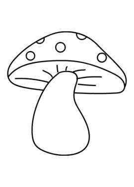 mushroom outline vector image coloring page