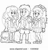 Uniform School Clipart Children Cartoon Wearing Uniforms Holding Happy Hands Drawing Illustration Visekart Royalty Vector Getdrawings sketch template