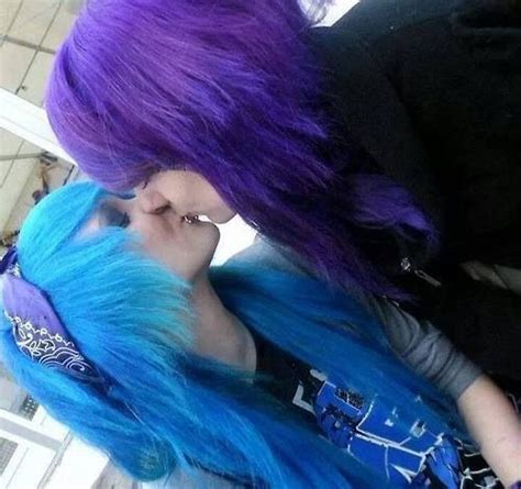 Lesbian Scenegirls Bluehair Purplehair Gorgeous Alternativegirls