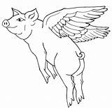 Flying Coloring Pig Pages Pigs Template Colouring Templates Drawing Printable Animal Getcolorings Print Tattoo Kids sketch template