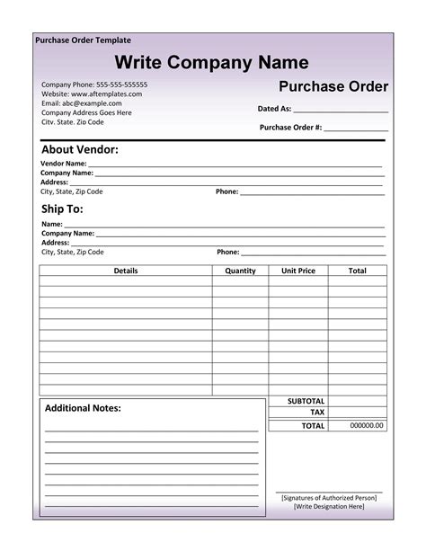 Purchase Requisition Template