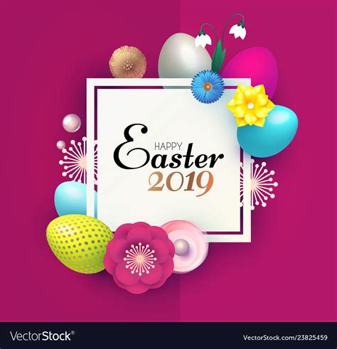happy easter design template  realistic vector image