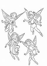 Tinkerbell Fairies Pages Coloring Getdrawings sketch template