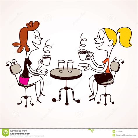 two girls drinking coffee stock image image 27935391