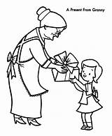 Grandmother Coloring Pages Drawing Color Present Walk Grandchild Getdrawings Luna Around Take He sketch template