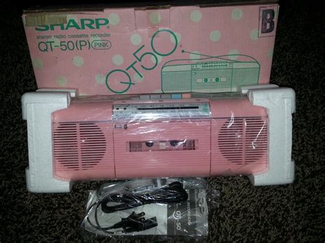 sharp  amfm radio cassette playerrecorder pink qt  qt p