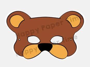 bear mask paper template printable easy kids crafts happy paper time