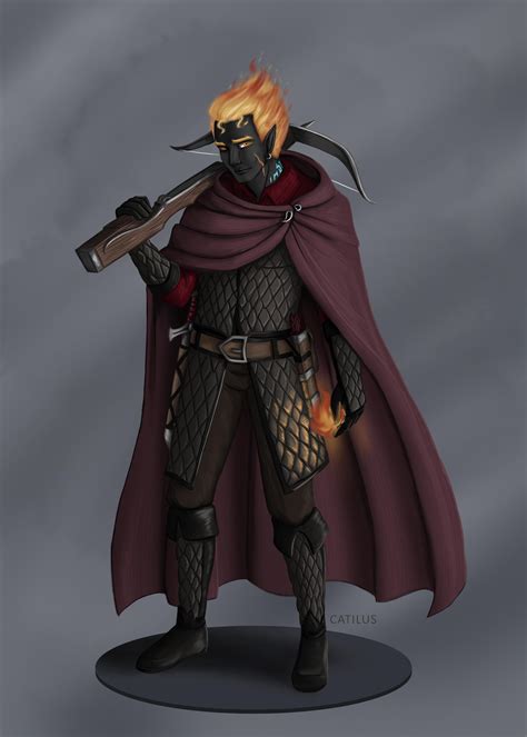 [oc] [art] Blaze Hellfira Fire Genasi Monster Slayer By