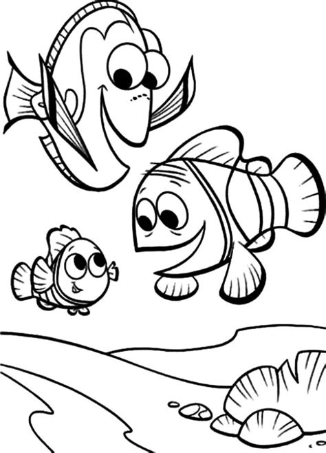 clown fish nemo  friends coloring pages  place  color