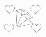 Diamond Coloring Pages Heart Printable Preschool sketch template