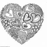 Coloring Heart Pages Hearts Mandala Getcoloringpages Visit Zentangle Adult sketch template