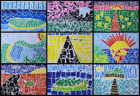 elementary art projects mosaic art projects school art projects