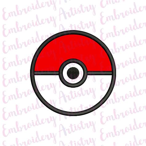 pokeball applique design pokemon embroidery design machine etsy