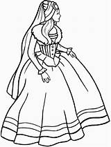 Coloring Pages Medieval Girl Printable Princess Girls Color sketch template