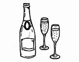 Champagne Colorare Bicchieri Xampany Copes Dibuix Disegni Colorier sketch template