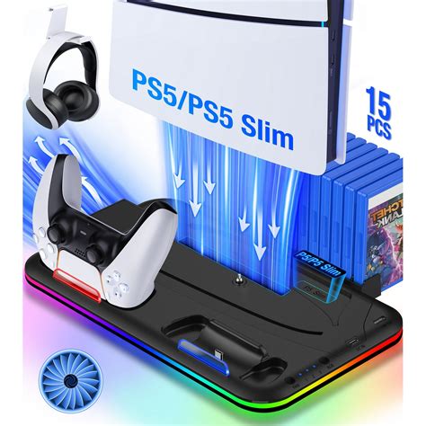 Ps5 Stand With Cooling Fan For 2023 New Ps5 Silm Beboncool Dual