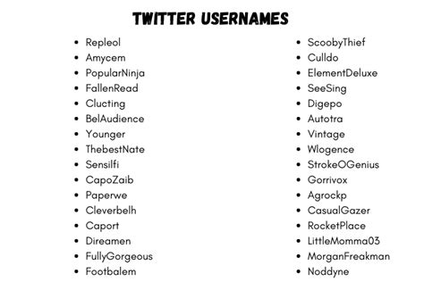 twitter usernames  cool names  nicknames ideas  twitter