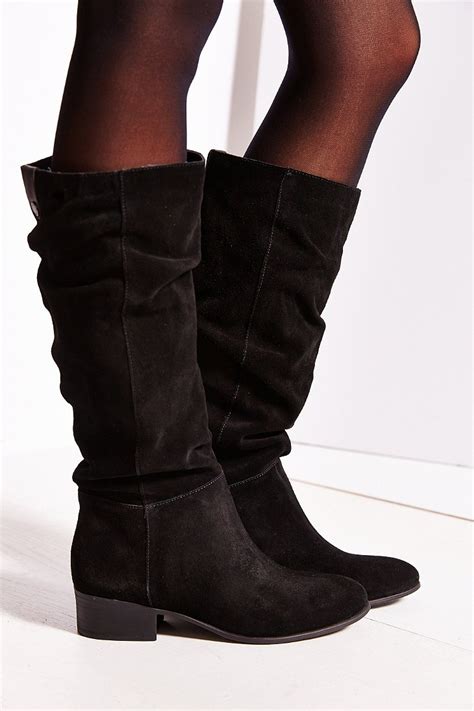 steve madden pondrosa suede tall boot  black lyst