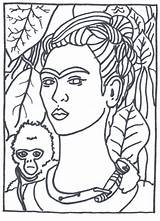 Coloring Pages Frida Self Portrait Kahlo Famous Girl Power Printable Getcolorings Scream Artists Kids Color Artist Getdrawings Impressionist Print Colorings sketch template