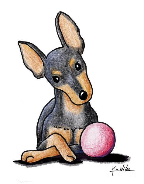 Min Pin With Ball Drawing By Kim Niles