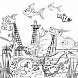Coloring Tank Fish Drowning Galeon Inside Fishtank Pages Drawing Netart Color Castle Designlooter Getdrawings Getcolorings sketch template