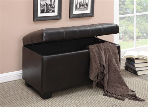 dark brown storage ottoman  coaster  coleman furniture