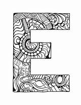 Zentangle Lettere Supercoloring Stilizzate Zen Kolorowanka Bubble Drukuj sketch template