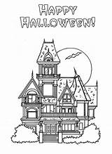 Coloring Haunted House Halloween Pages Mansion Houses Kids Printable Luigi Cartoon Print Reading Color Architecture Big Template Mansions Colouring Popular sketch template