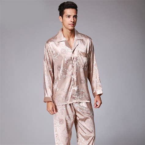 satin silk pajamas  men silk sleepwear pants pajama set male pajama soft nightgown  men