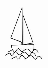 Boat Drawing Sailboat Line Clipart Kids Ship Coloring Clip Simple Sailing Template Cliparts Flower Printable Children Petal Child Pages Silhouette sketch template