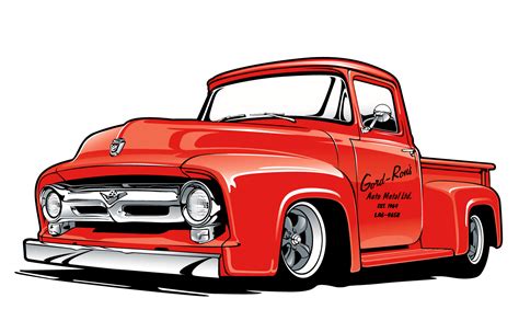 kristina albrecht classic ford truck illustration