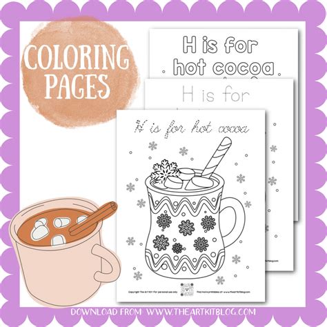 hot cocoa coloring page
