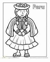 Pages Peru Coloring Heritage Hispanic Multicultural Month Spanish Culture Kids Color Around Worksheets Education Coloriage People Colouring Printable Enfant Sheets sketch template