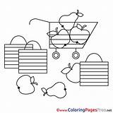 Supermarket Coloring Fruits Kids Pages Sheet Title Template sketch template