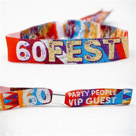 60 Fest 60th Birthday Party Festival Wristbands 60 By Wedfest