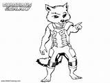 Raccoon Groot Guardians sketch template