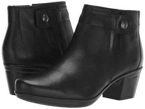 clarks women s emslie jada ankle boot black leather size 6 5 o2ga