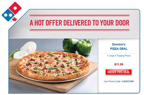 dominos pizzas canada offer    large  topping pizza canadian freebies coupons